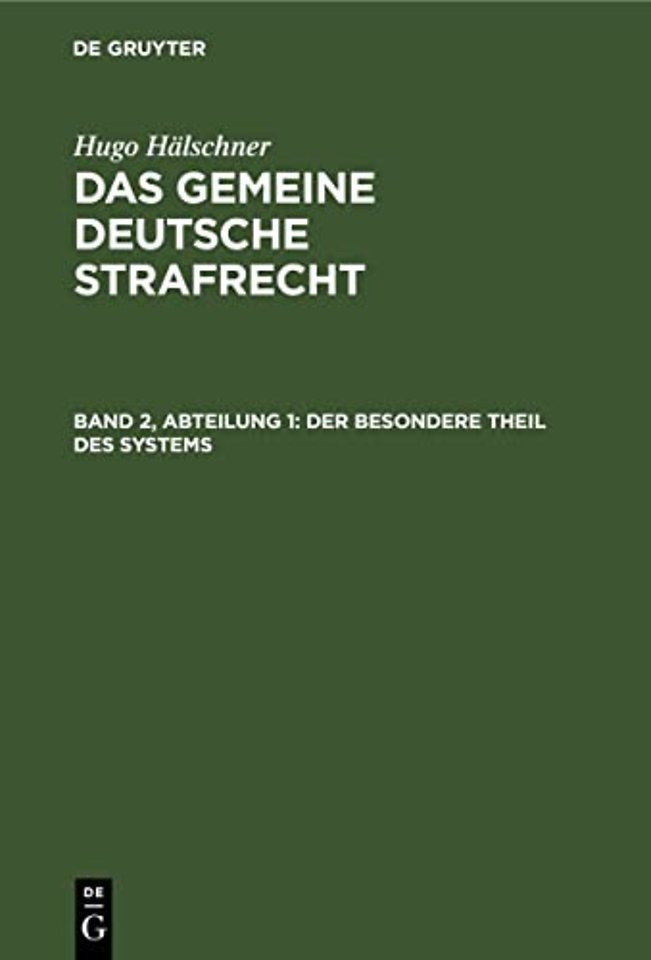 Der besondere Theil des Systems