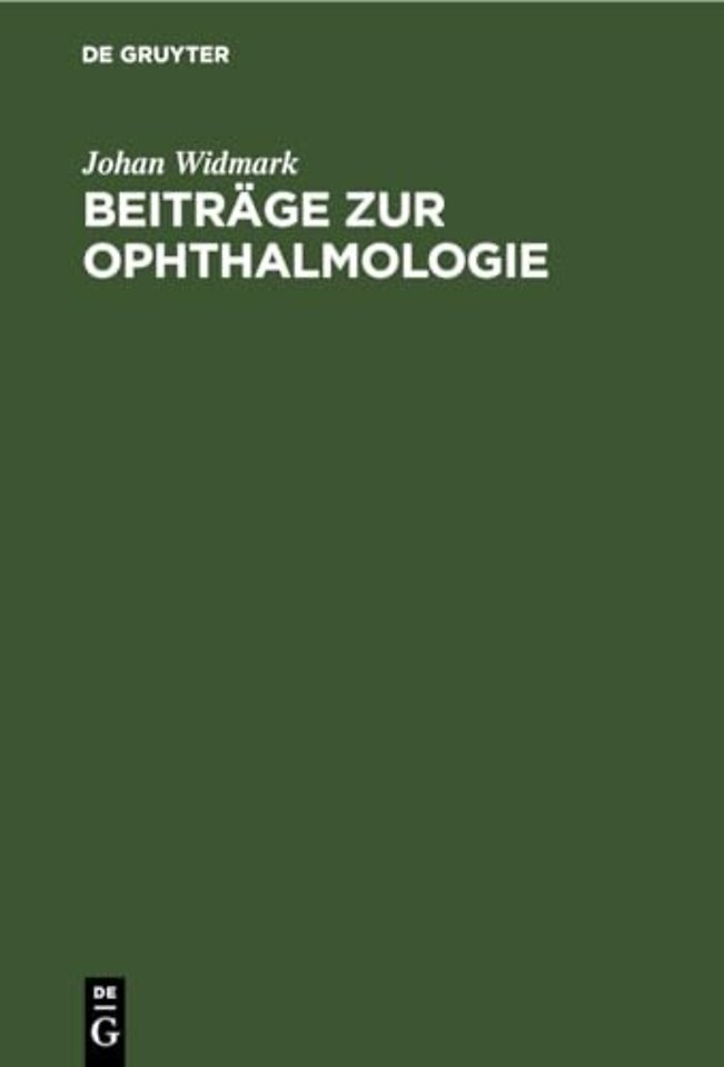 Beitrage Zur Ophthalmologie