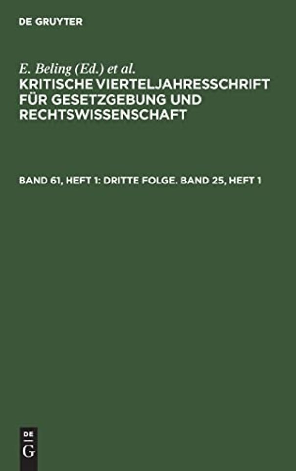 Dritte Folge. Band 25, Heft 1