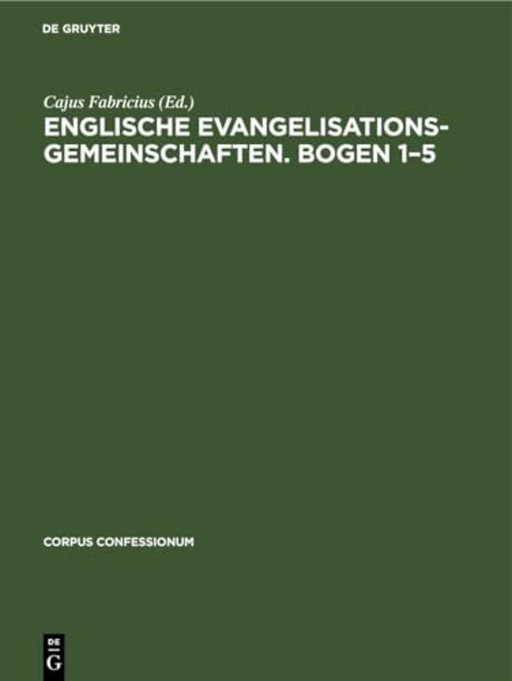 Englische Evangelisationsgemeinschaften. Bogen 1-5