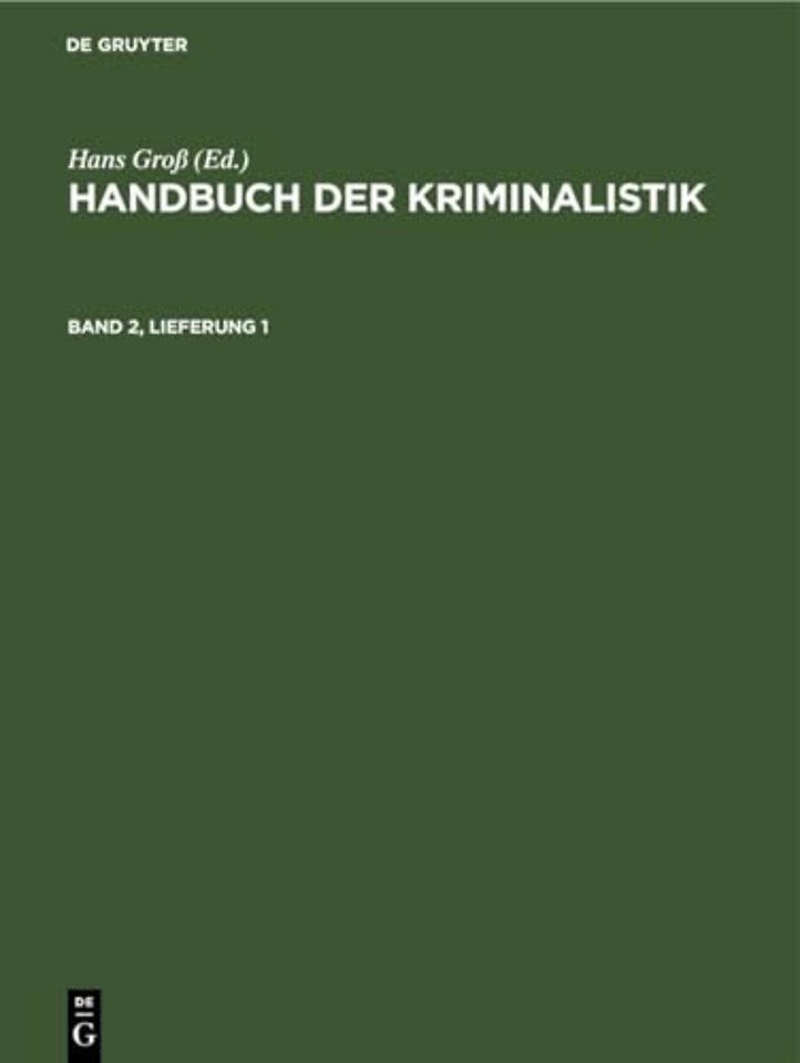 Handbuch der Kriminalistik
