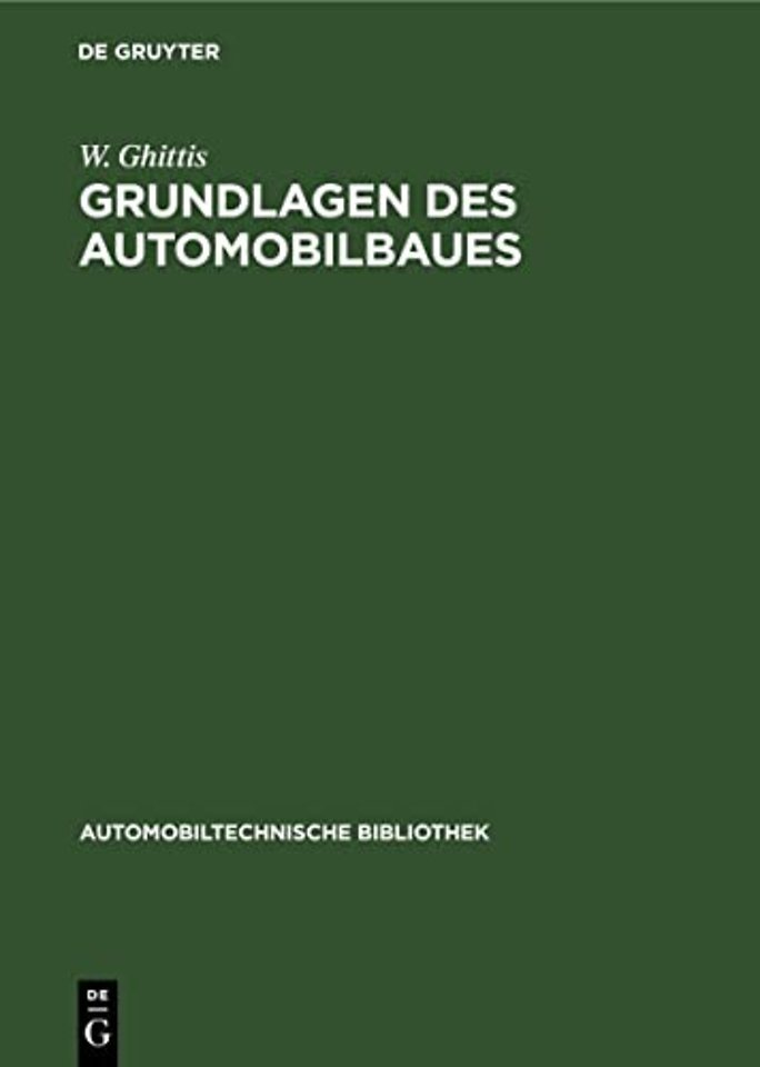 Grundlagen des Automobilbaues
