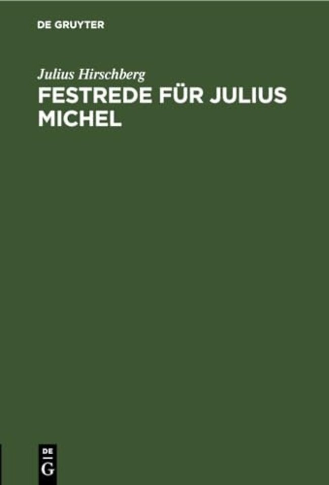 Festrede Fur Julius Michel
