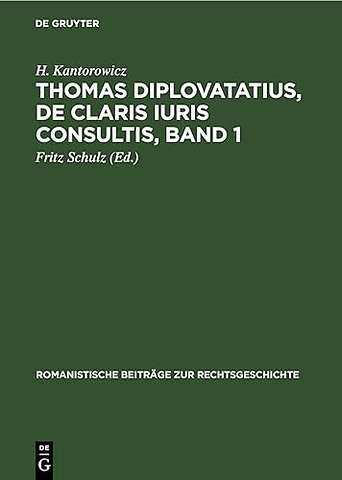 Thomas Diplovatatius, de Claris Iuris Consultis, Band 1