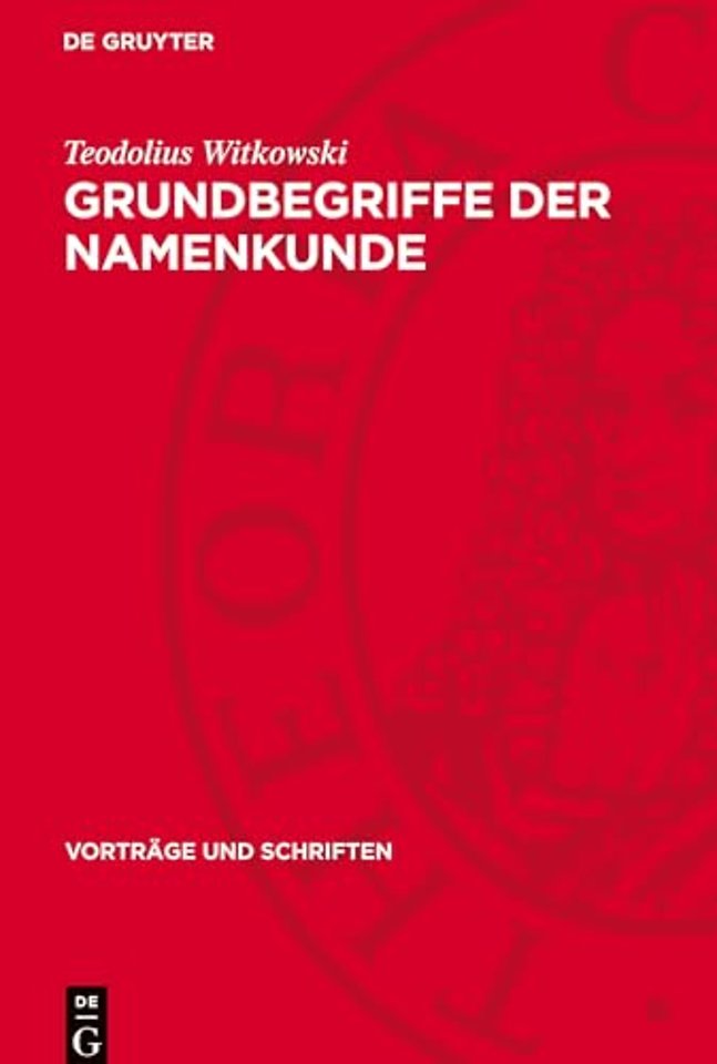 Grundbegriffe der Namenkunde
