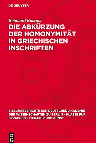 Die Abkürzung der Homonymität in griechischen Inschriften