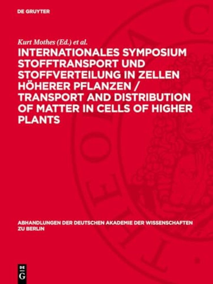 Internationales Symposium Stofftransport und Sto – Schloβ Reinhardsbrunn, 14. bis 18. Oktober 1968. Band b des Symposiumsberichtes