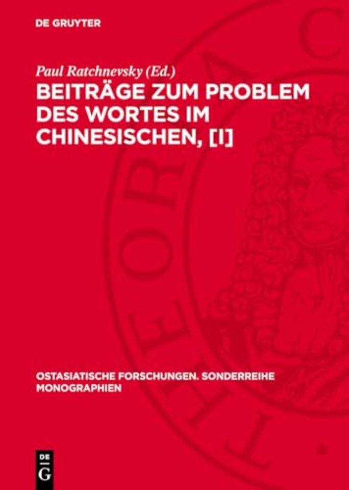Beiträge zum Problem des Wortes im Chinesischen, [I]