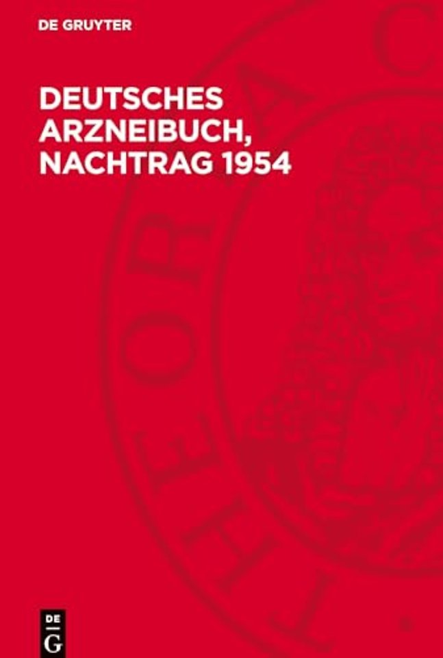 Deutsches Arzneibuch, Nachtrag 1954 – Gültig für die Deutsche Demokratische Republik