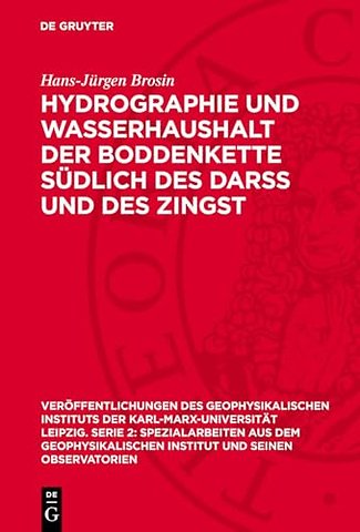 Hydrographie und Wasserhaushalt der Boddenkette südlich des Darβ und des Zingst