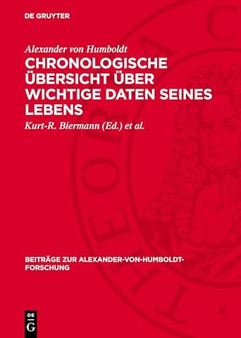 Chronologische Übersicht über wichtige Daten seines Lebens