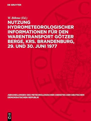 Nutzung hydrometeorologischer Informationen für – Kolloquium
