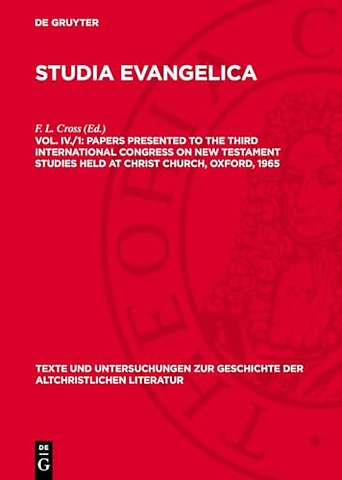 Papers presented to the Third International Cong – Part I: The New Testament Scriptures