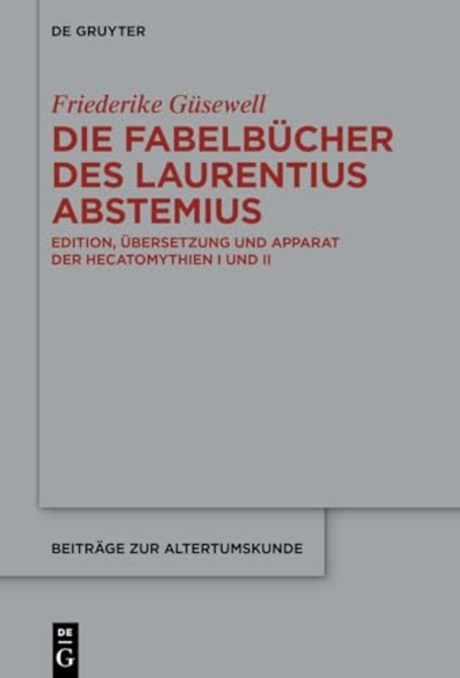 Die Fabelbucher des Laurentius Abstemius