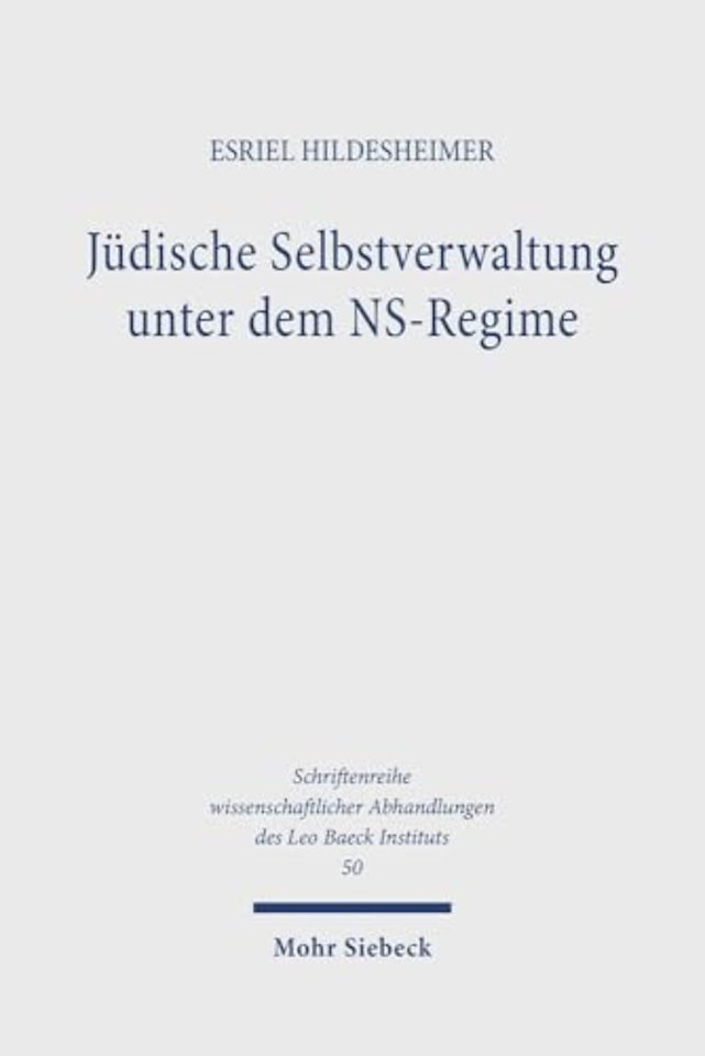 Judische Selbstverwaltung unter dem NS-Regime