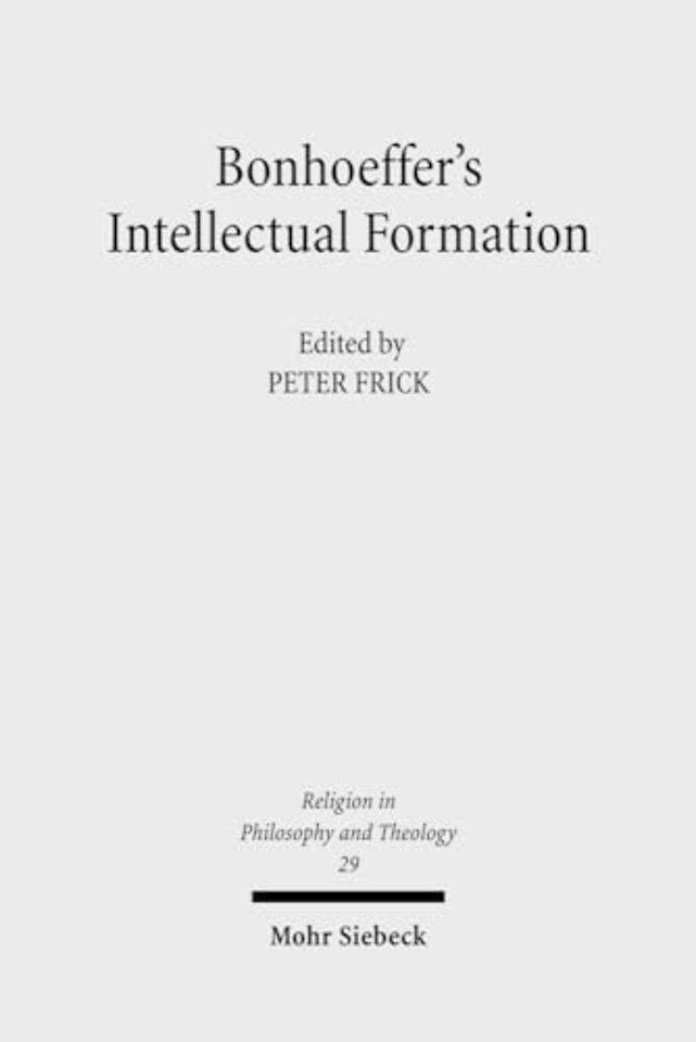 Bonhoeffer's Intellectual Formation