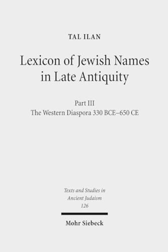 Lexicon of Jewish Names in Late Antiquity