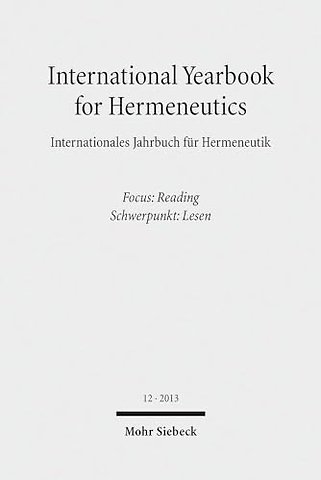 International Yearbook for Hermeneutics / Internationales Jahrbuch fur Hermeneutik