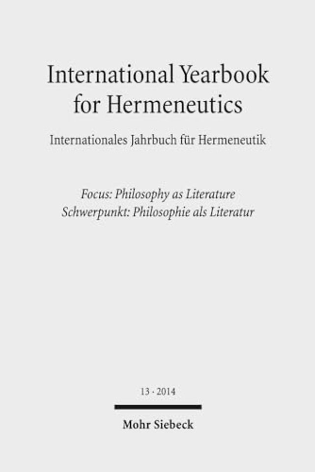 International Yearbook for Hermeneutics / Internationales Jahrbuch fur Hermeneutik