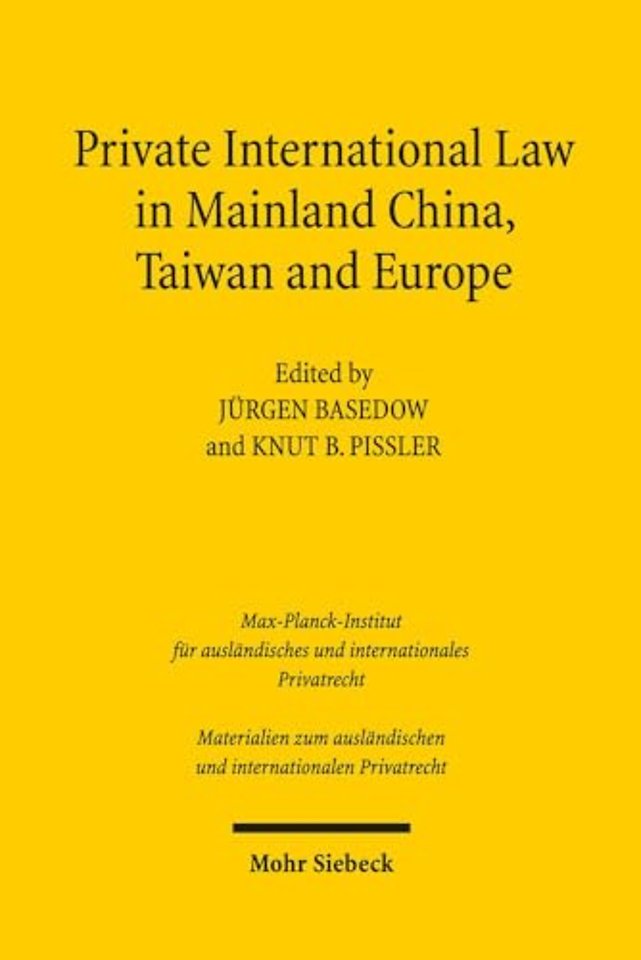 Private International Law in Mainland China, Taiwan and Europe