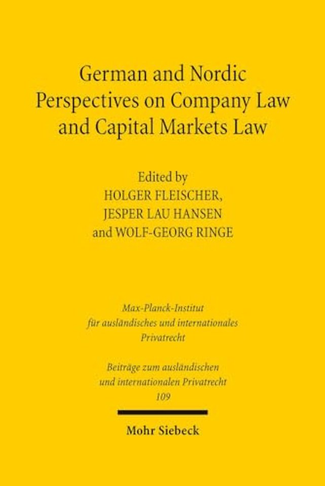 German and Nordic Perspectives on Company Law and Capital Markets Law