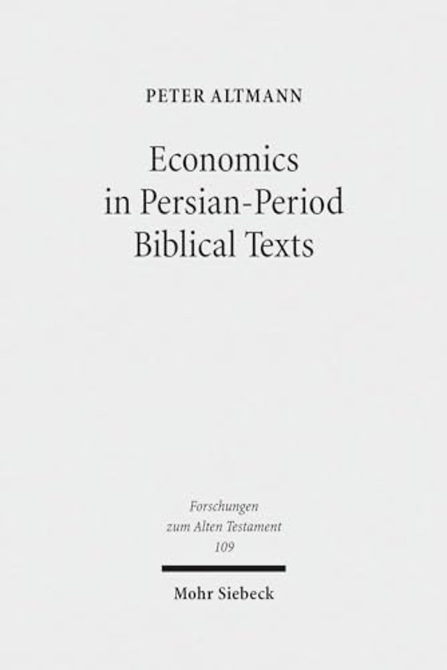 Economics in Persian-Period Biblical Texts