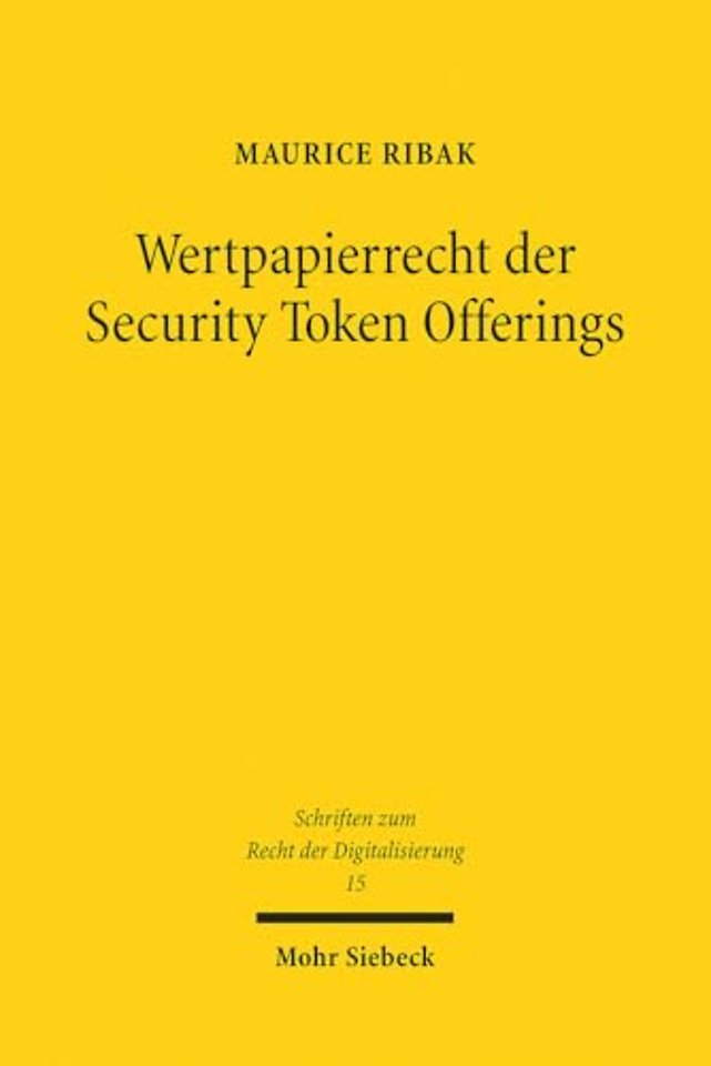 Wertpapierrecht der Security Token Offerings
