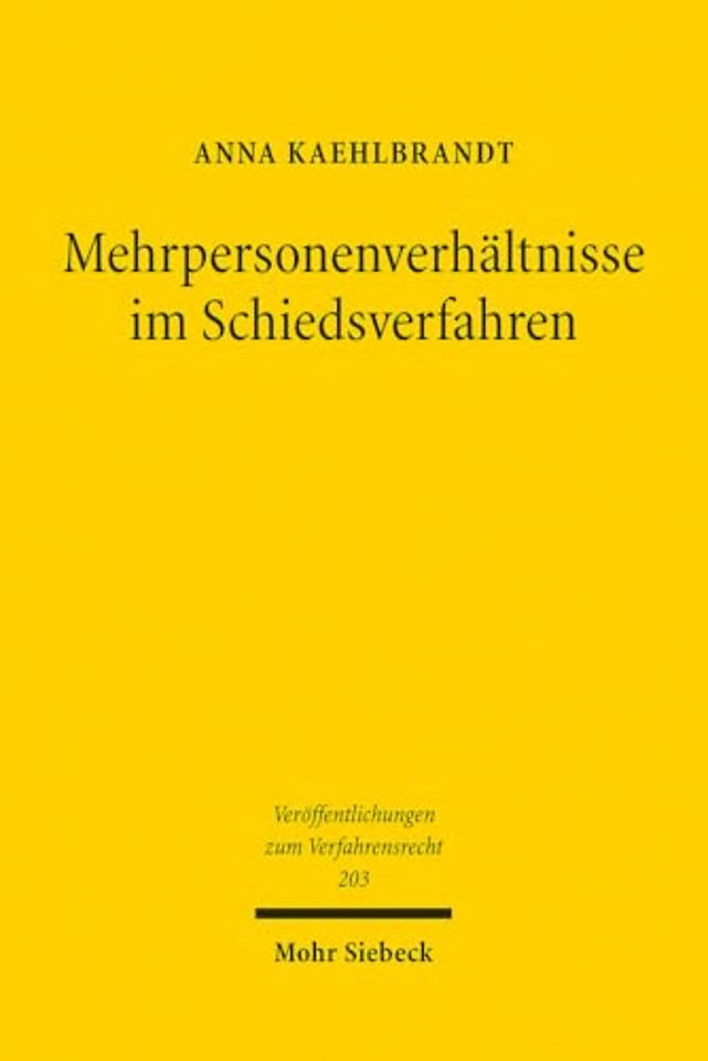 Mehrpersonenverhaltnisse im Schiedsverfahren