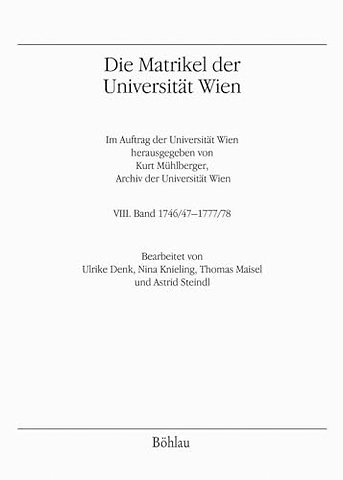 Die Matrikel der Universitat Wien
