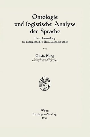 Ontologie und logistische Analyse der Sprache