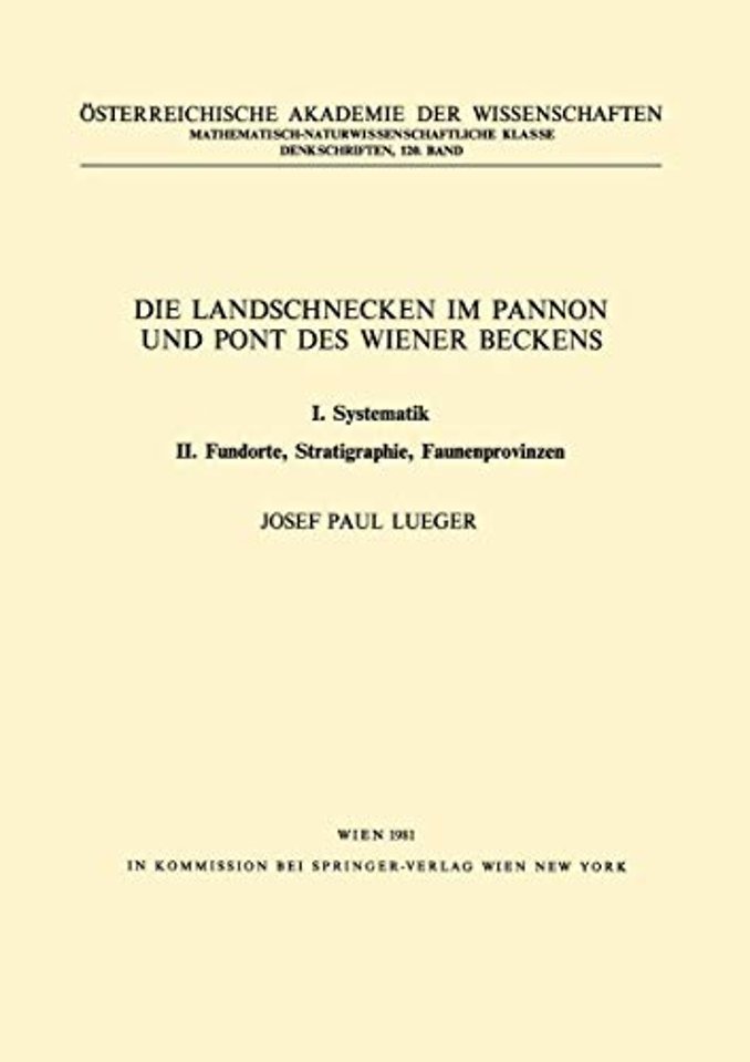 Die Landschnecken im Pannon und Pont des Wiener Beckens