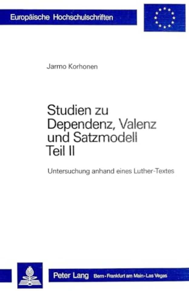 Studien zu Dependenz, Valenz und Satzmodell