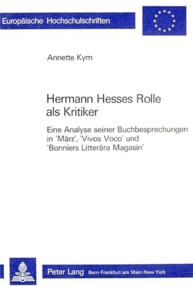 Hermann Hesses Rolle als Kritiker