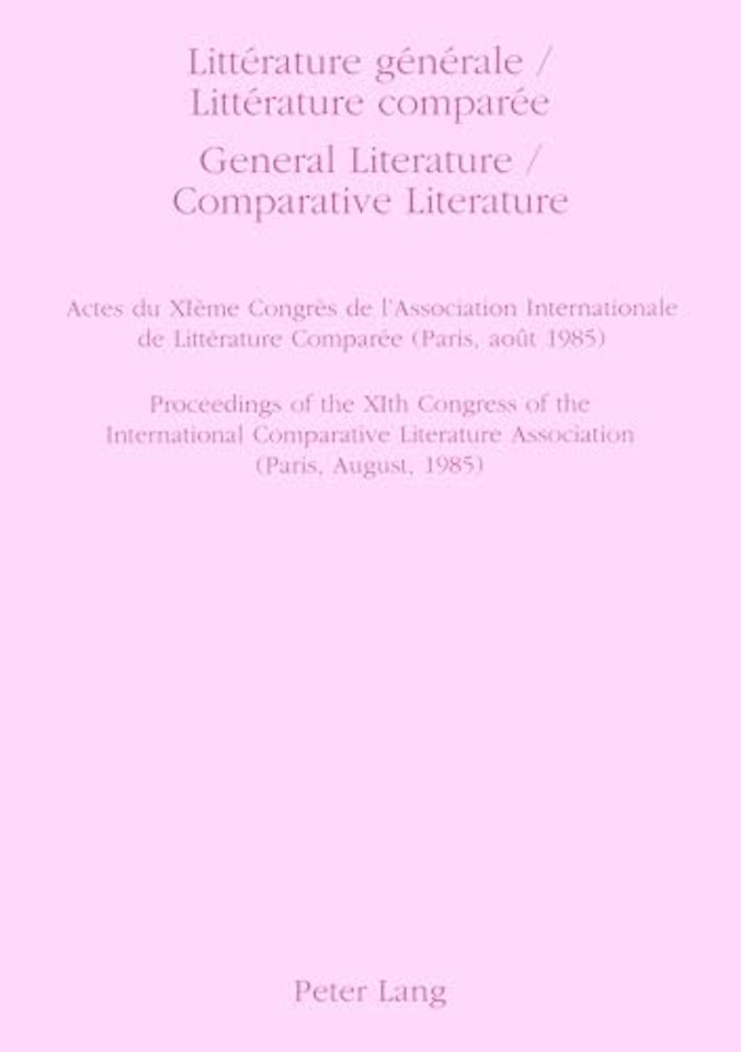 General Literature, Comparative Literature