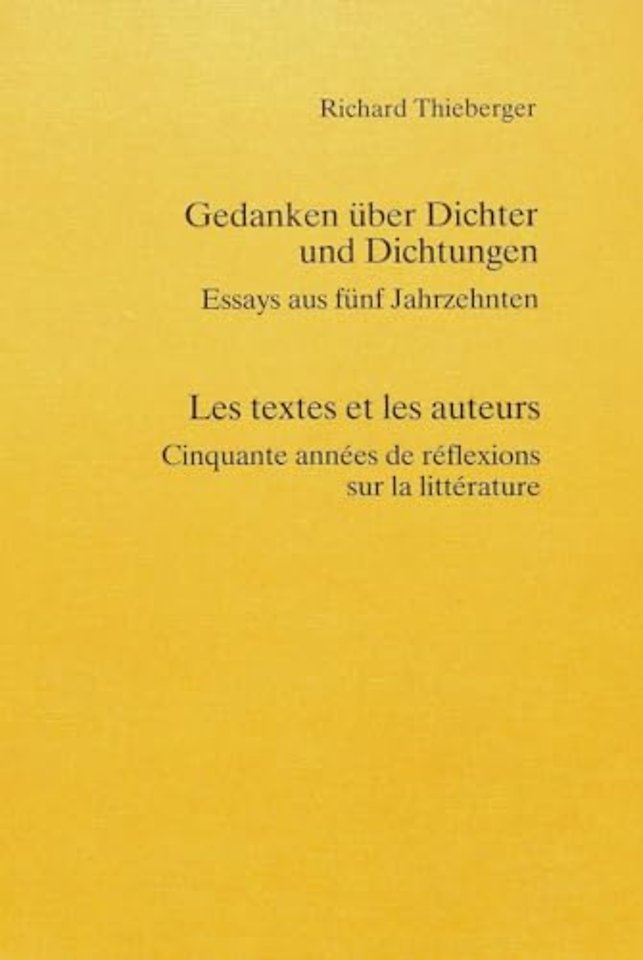 Gedanken ueber Dichter und Dichtungen- Les textes et les auteurs