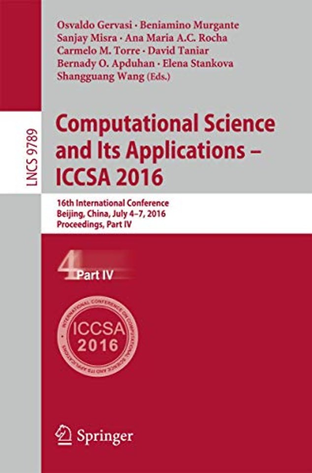Computational Science and Its Applications - ICCSA 2016