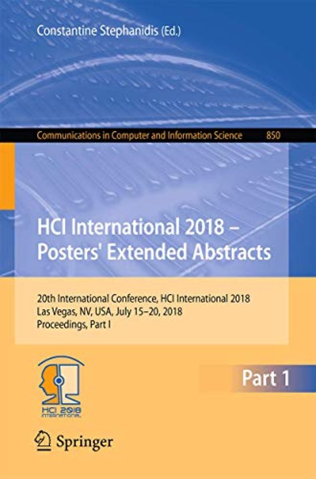 HCI International 2018 – Posters' Extended Abstracts