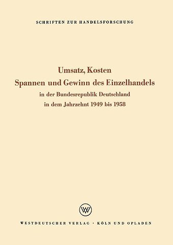 Umsatz, Kosten, Spannen und Gewinn des Einzelhandels
