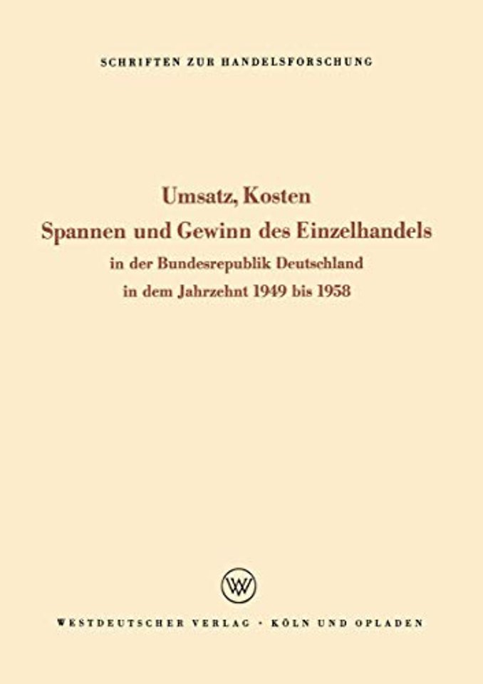Umsatz, Kosten, Spannen und Gewinn des Einzelhandels