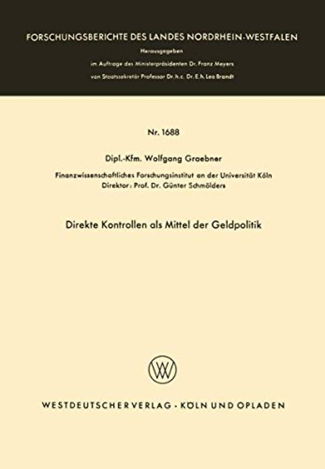 Direkte Kontrollen als Mittel der Geldpolitik