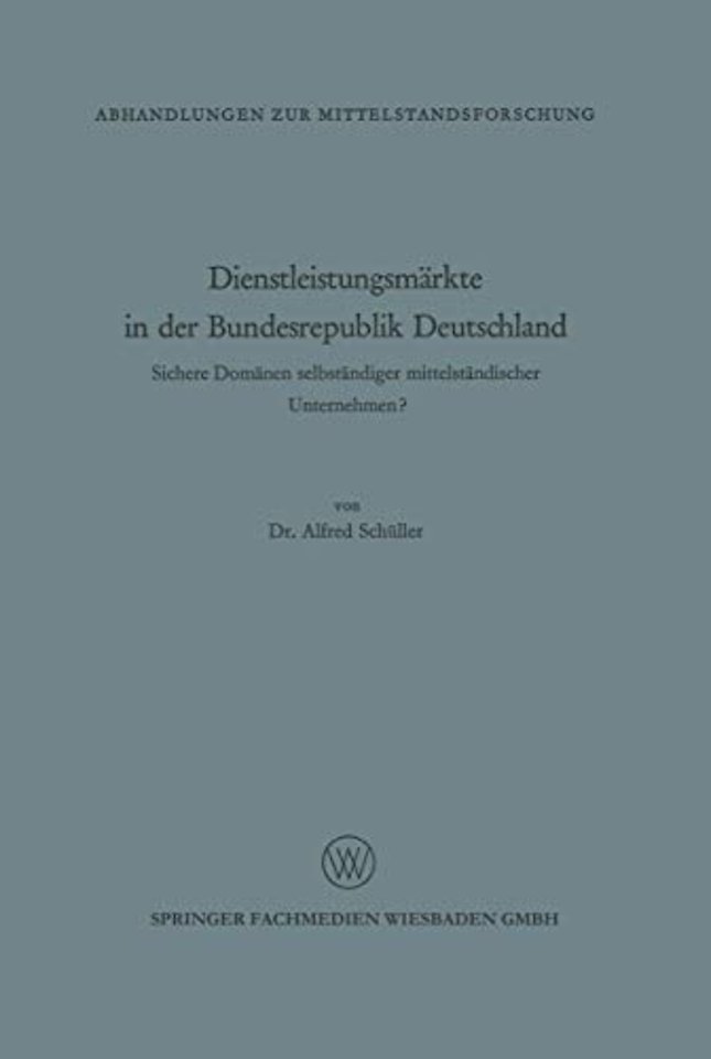 Dienstleistungsmärkte in der Bundesrepublik Deutschland