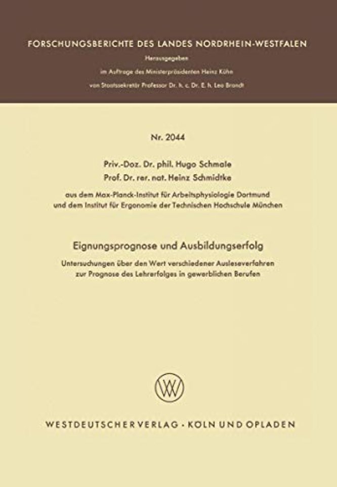 Eignungsprognose und Ausbildungserfolg