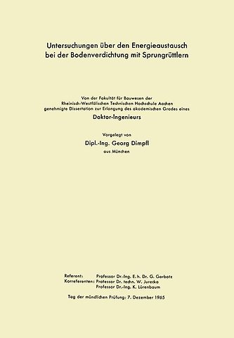 Untersuchungen über den Energieaustausch bei der Bodenverdichtung mit Sprungrüttlern