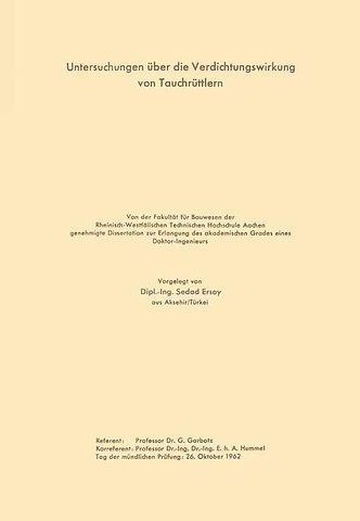 Untersuchungen über die Verdichtungswirkung von Tauchrüttlern