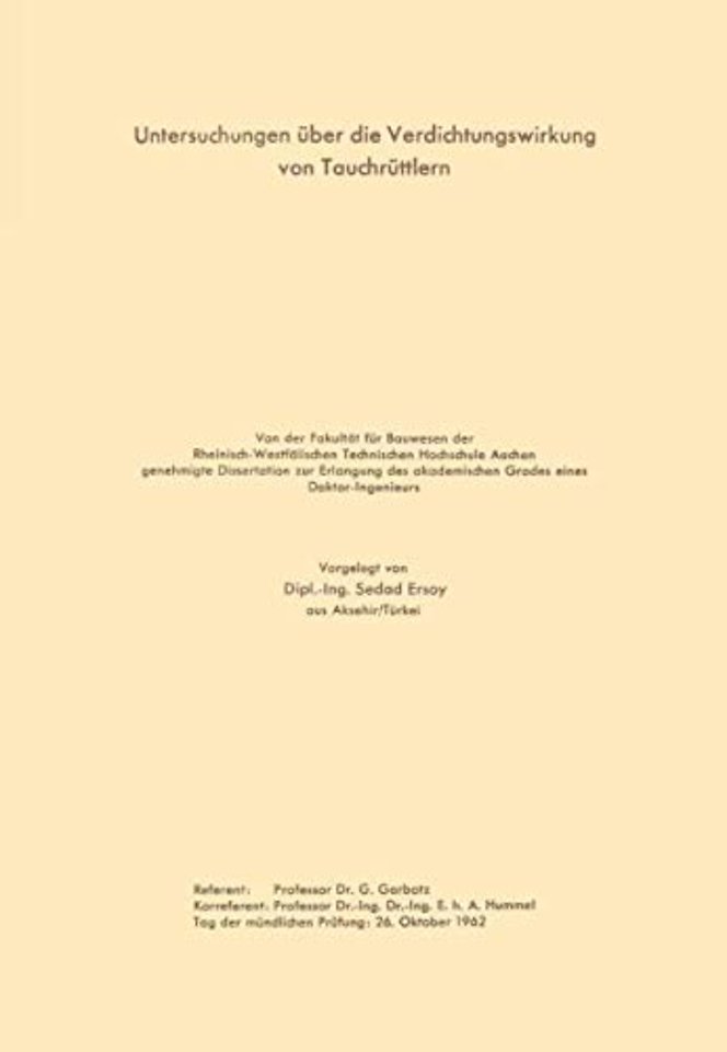 Untersuchungen über die Verdichtungswirkung von Tauchrüttlern