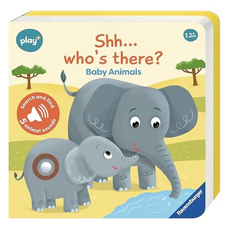 Ravensburger Play+ Infant & Toddler - Shh, Who's there? Baby Animals My First Seek and Find Sound Book