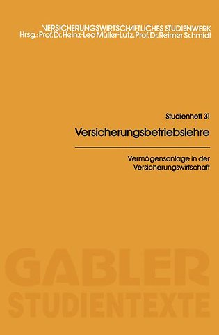 Vermögensanlage in der Versicherungswirtschaft