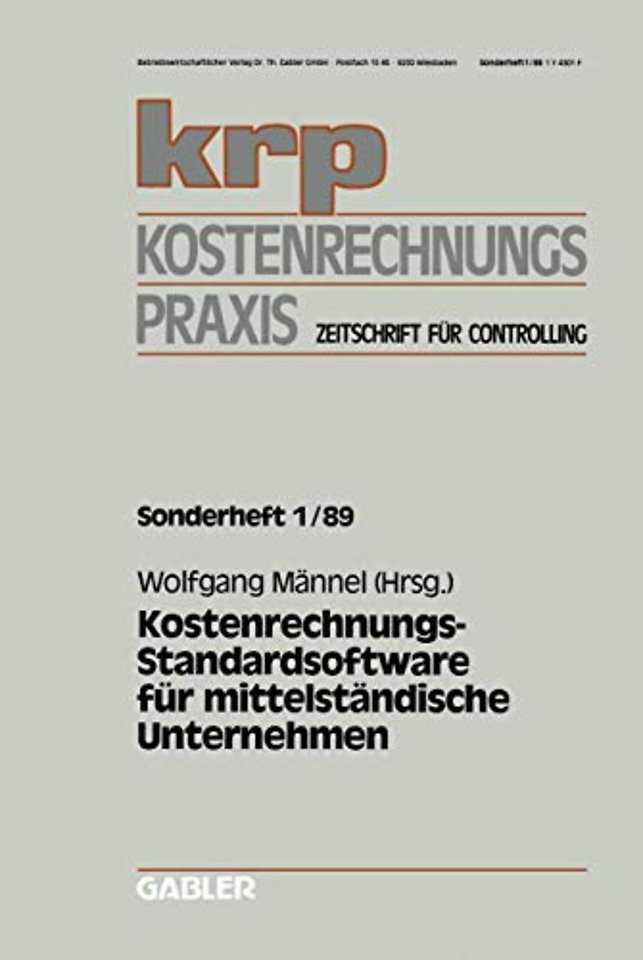 Kostenrechnungs-Standardsoftware für mittelständische Unternehmen