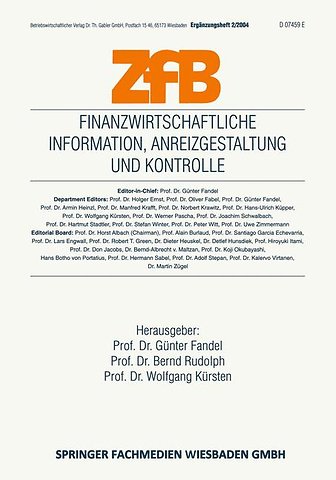 Finanzwirtschaftliche Information, Anreizgestaltung und Kontrolle