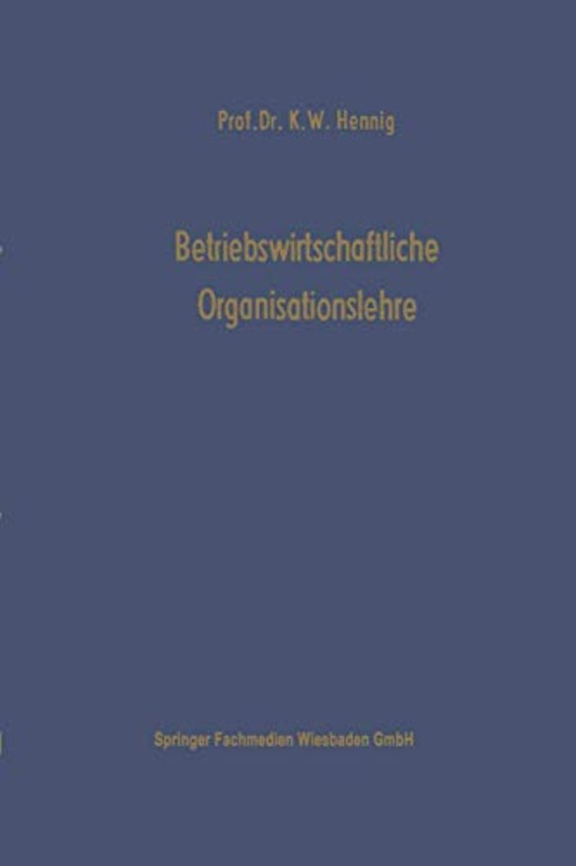 Betriebswirtschaftliche Organisationslehre